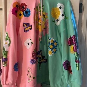 Queen Of Sparkles Floral Embroidered Women's Hoodie